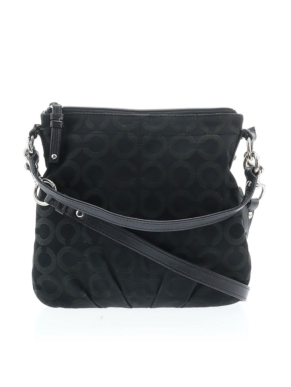COACH Black Signature Circle Crossbody Bag